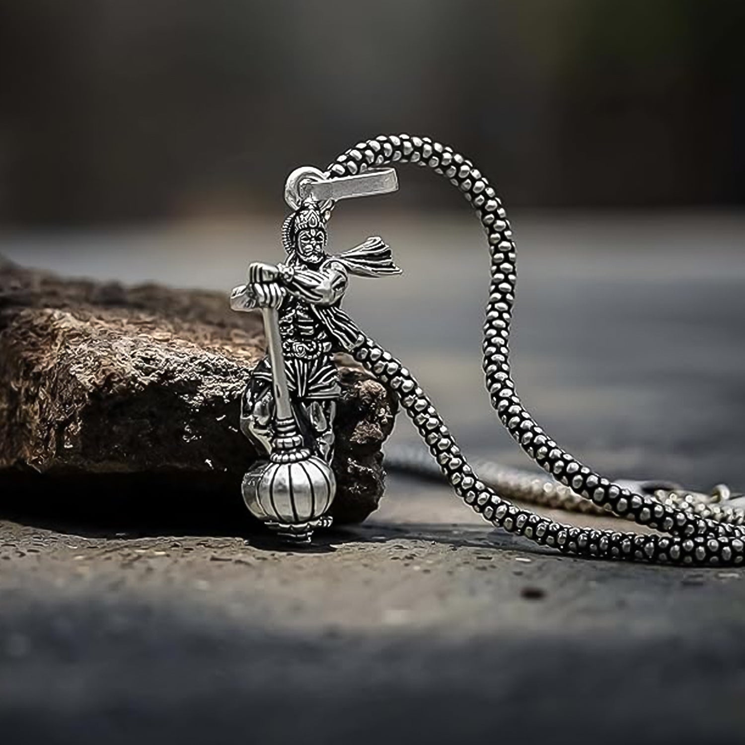 Hanuman Ji Pendant with Gada Religious Jewellery for Men and Women (1 Pc) Hanuman Ji Pendant with Gada Religious Jewellery for Men and Women (1 Pc)